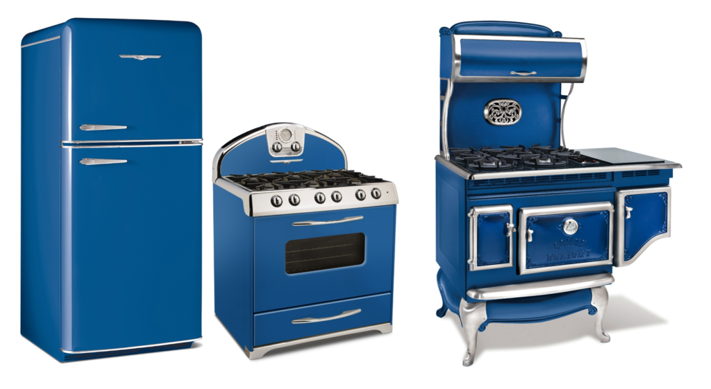 Elmira Stove Works' Northstar and Antique Appliances Shine in Classic Blue  - Kleber and Associates